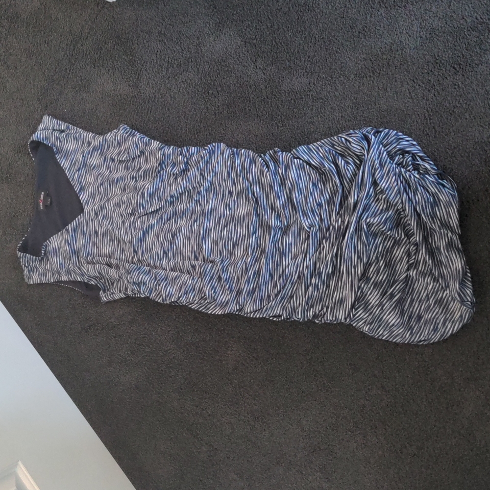 stork&babe stripe gathered side maternity dress XL